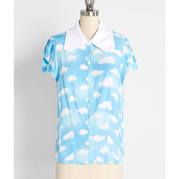 Modcloth Tops - Modcloth Hell Bunny Dressed Like a Daydream Collared Blouse